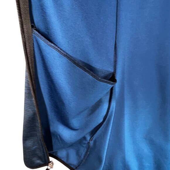 Greg Norman Tasso Elba Blue Heathered Sleeveless Full Zip Vest HydroTech Golf - Picture 10 of 16